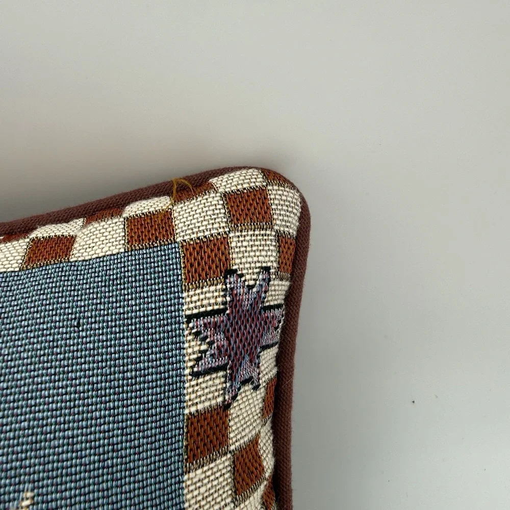 Vintage Jim Shore Throw Tapestry Pillow Bless This Bounty Cottage Fruit Clean